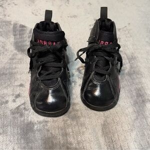Baby Girl’s NIKE Air Jordan Sneakers High-Top Black & Pink Size 9C Lace-Up